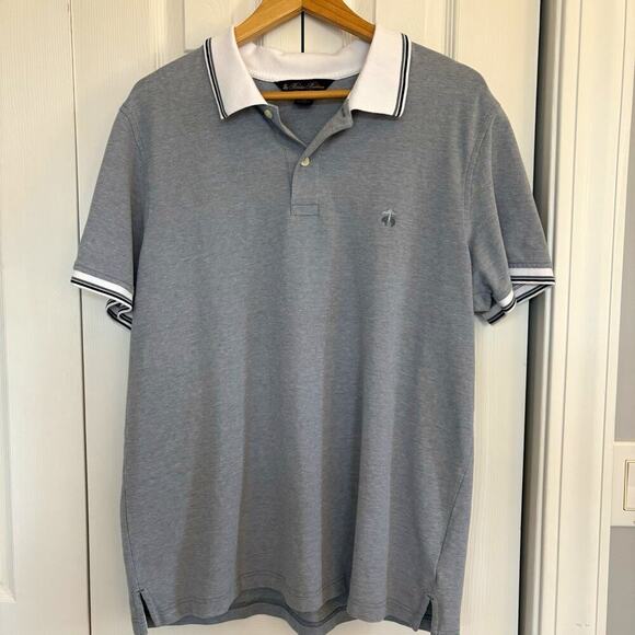 Brooks Brothers Other - Brooks Brothers Original Fit Polo Mens XL Gray Contrast Collar Cotton Stretch